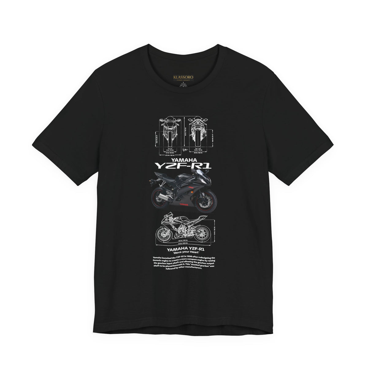 YZF-R1 Motorcycle Inspired Tee Japanese Liter Class Superbike Graphic Unisex Heavy Cotton Tee Racing Blueprint Streetwear Art Gift 2
