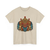 Unisex Balinese Barong Mask Graphic T Shirt Mythical Cultural Warrior Spirit Inspired Tee Tribal Festival Art Streetwear Heavy Cotton Top