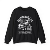 Poseidon Calling Greek God Ocean Waves Graphic Unisex Heavy Blend Crewneck Sweatshirt Surf Streetwear Coastal Vibes