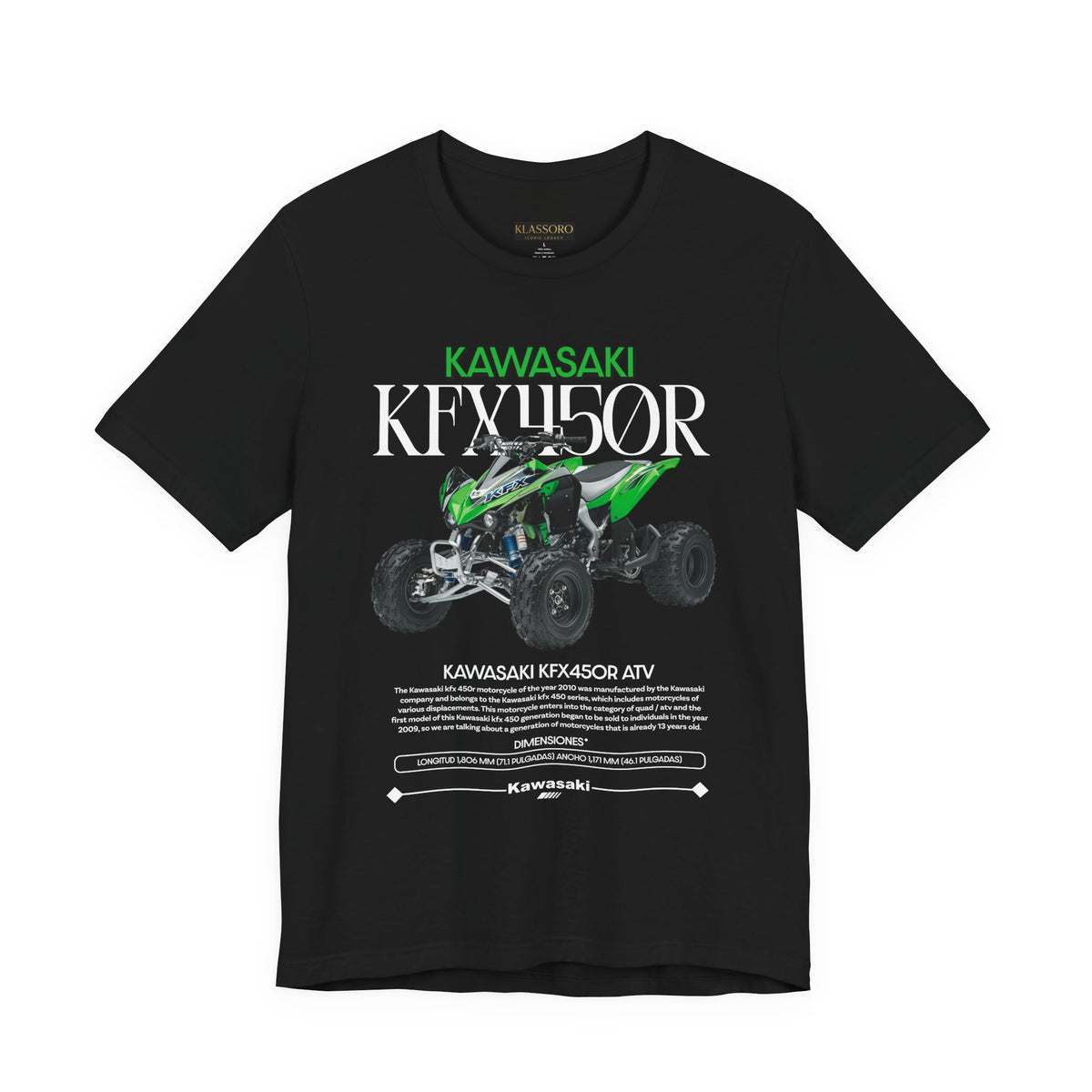 Kawasaki KFX450R Inspired ATV Racing Unisex Heavy Cotton T Shirt Off Road Quad Bike Power Design Streetwear Motorsport Graphic Tee