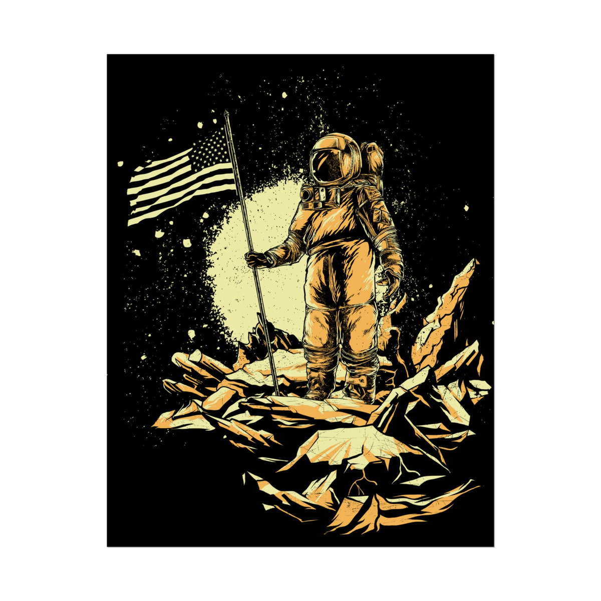 Lunar Legacy Astronaut Art Matte Vertical Poster Space Exploration Wall Art Bold Cosmic Design Premium Home Decor Inspirational Gift for Sci Fi Lovers Dreamers and Visionary Explorers