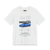 Blue Rally Inspired Performance Sedan Artwork Unisex Heavy Cotton Tee High Speed Streetwear Graphic Shirt For Car Enthusiasts And Automotive Art Lovers