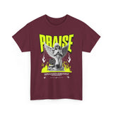 Praise Angel Statue Graphic Unisex Heavy Cotton Tee Spiritual Gothic Streetwear T-Shirt