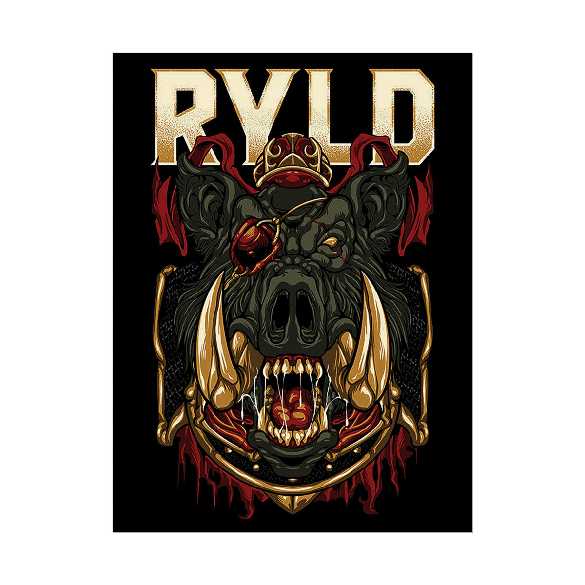 Jabali Warlord Glossy Poster Epic Warrior Wall Art Fantasy Beast Battle Design for Gothic Home Décor, Gaming Rooms, and Bold Fall Aesthetics