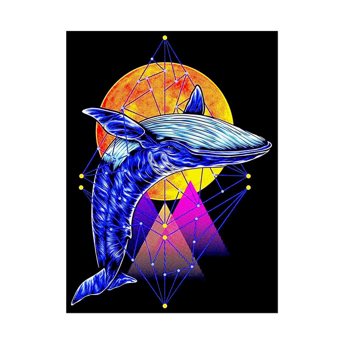 Ballena Cosmic Whale Art Matte Vertical Poster Vibrant Geometric Ocean Design Premium Wall Art Print for Home Office Studio Inspiring Marine Life Artwork Perfect Gift for Dreamers Nature Lovers and Creative Thinkers