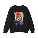Calavera Punk Skull Unisex Heavy Blend Sweatshirt Neon Gothic Streetwear Pullover Vibrant Rock Rebel Design For Punk Concerts Halloween Parties Tattoo Culture And Alternative Fashion Lovers