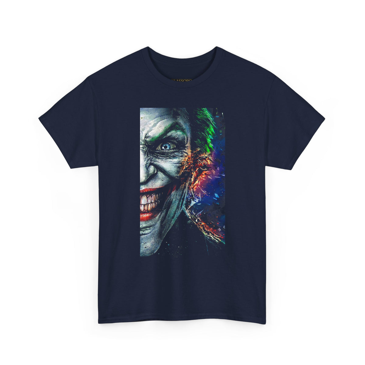 Jocker Split Insanity Unisex Heavy Cotton Tee Bold Gothic Streetwear Dark Psychological Art Design Statement Shirt for Fearless Thinkers and Risk Lovers
