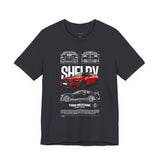 Shelby Red High Performance Muscle Coupe Blueprint Unisex Heavy Cotton Tee Retro Car Art Streetwear Gift for Gearheads Daily Wear Car Lovers Apparel