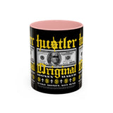 Hustler Original Money Maker Accent Coffee Mug 11oz 15oz Streetwear Bold Dollar Bill Graphic Motivational Entrepreneur Ceramic Cup