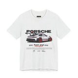 Porsche High-Performance Track Machine Blueprint Design Unisex Heavy Cotton Tee Powerful Street Racing Inspired Graphic Shirt