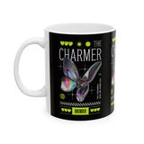 The Charmer Ceramic Mug Futuristic Butterfly Neon Cyber Aesthetic Graphic Coffee Tea Cup Artistic Streetwear Inspired Gift