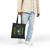 Stalked By Spectator Cyberpunk Anime Glitch Cotton Canvas Tote Bag Japanese Streetwear Futuristic Shopper