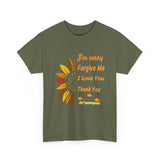 Unisex Ho’oponopono Sunflower T Shirt Healing Affirmation Tee Spiritual Gratitude Mindfulness Inspired Positive Energy Heavy Cotton Graphic Top