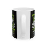 Money Power Ceramic Mug Dollar Stack Neon Green Graphic Hustle Mindset Streetwear Motivational Coffee Tea Cup