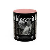 Blessed Angel Statue Graphic Accent Coffee Mug 11oz 15oz Gothic Streetwear Aesthetic Spiritual Artistic Ceramic Drinkware