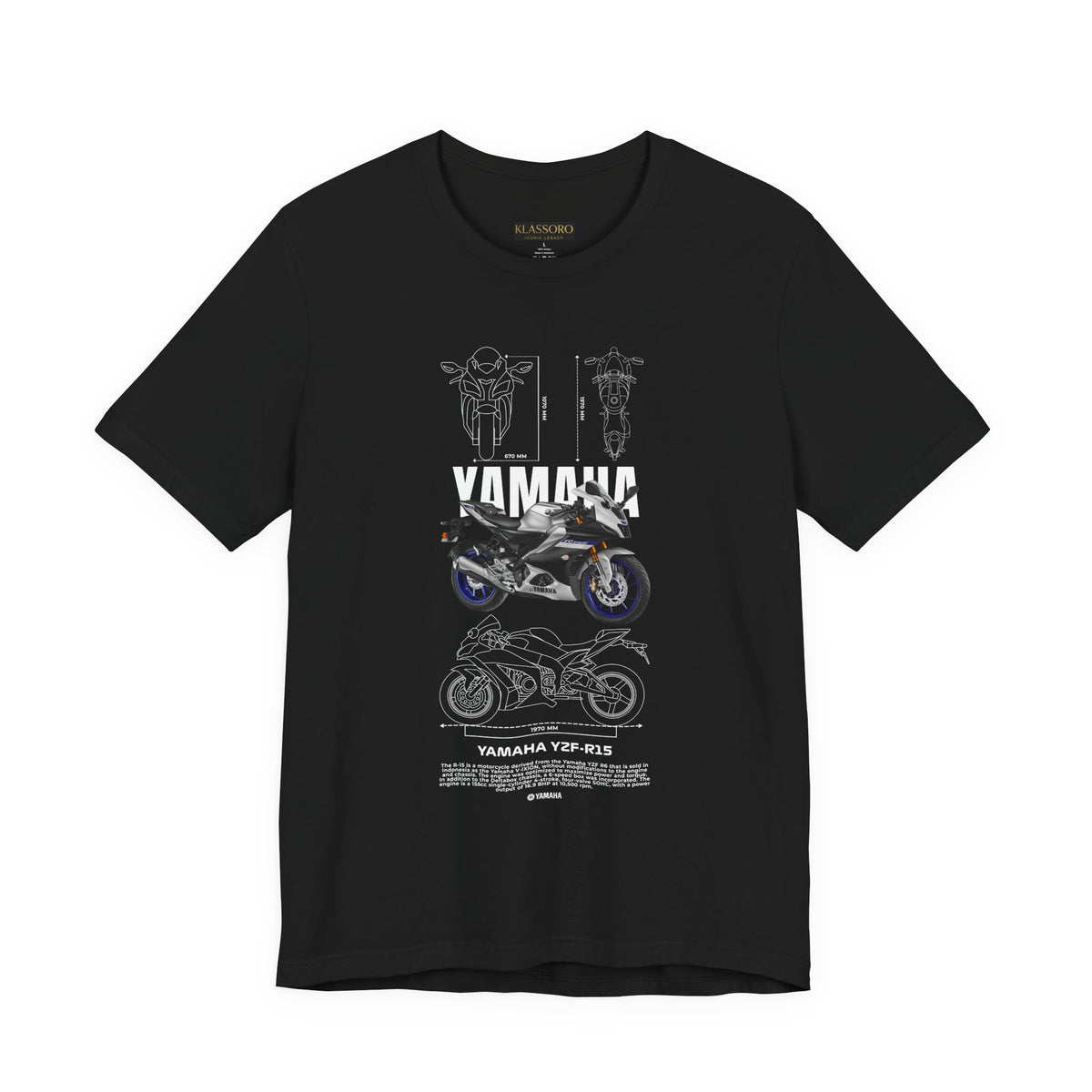 YZF R15 Inspired Motorcycle Graphic Unisex Heavy Cotton Tee Racing Sport Bike Streetwear Gift For Riders Speed Lovers Track Style Casual Wear