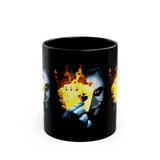 The Jocker Burning Aces Mug 11oz & 15oz Fiery Gothic Coffee Cup Bold Dark Art Design for Risk Takers, Gamers, and Fearless Morning Energy Lovers