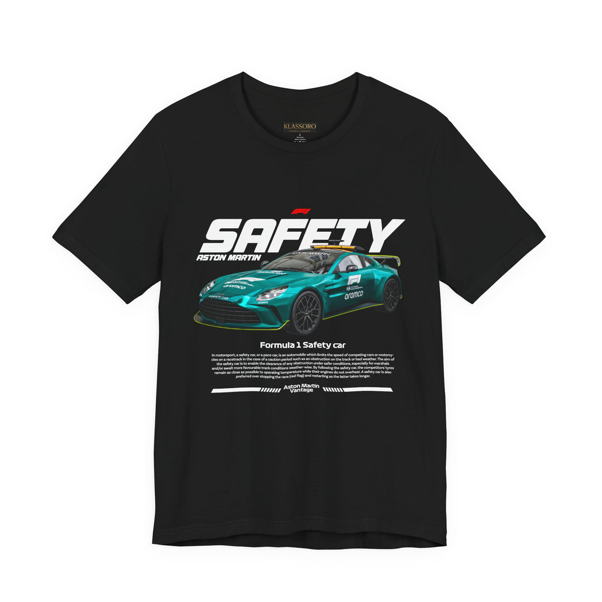 Formula One Safety Car Inspired Motorsport Graphic Unisex Tee High Performance Racing Streetwear Track Day Apparel Pace Car Design For Racing Fans Speed Culture Enthusiasts