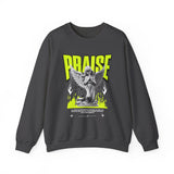 Praise Angel Statue Graphic Unisex Heavy Blend Crewneck Sweatshirt Gothic Spiritual Streetwear Pullover