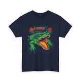 Beast Of The Stadium Unisex Heavy Cotton Tee Electric Crocodile Power Design Bold Neon Green Reptile Artwork For Streetwear And Fearless Fashion Lovers