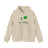 I Love Plants Hoodie Unisex Heavy Blend Sweatshirt Eco Friendly Botanical Leaf Design Gardening Nature Lover Sustainable Green Living Gift Pullover