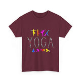 Unisex Yoga Graphic T Shirt Colorful Pose Typography Tee Spiritual Mindfulness Meditation Fitness Lifestyle Heavy Cotton Top for Men and Women