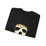 The Silent Mask Unisex Sweatshirt Horror Streetwear Dark Gothic Pullover for Halloween Nights, Fearless Souls, and Mysterious Fashion Lovers