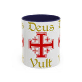 Deus Vult Accent Coffee Mug 11oz 15oz Red Cross Knight Crusader Ceramic Cup Bold Medieval Design Christian Symbol Faith Inspired Coffee Tea Gift Drinkware