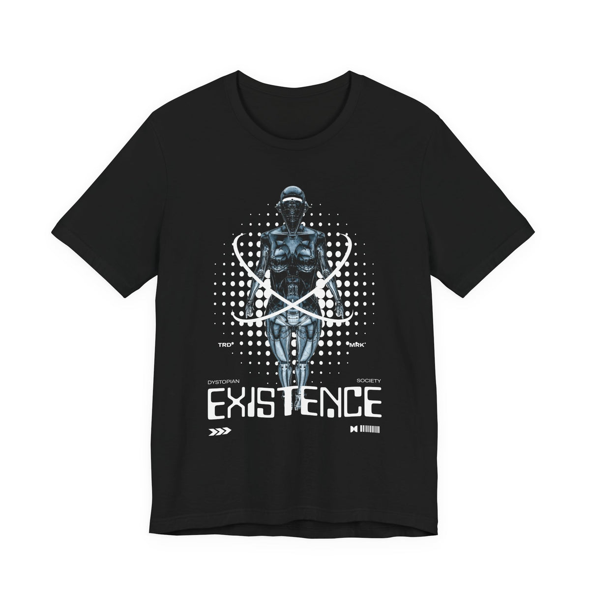 Existence Dystopian Society Cyborg Unisex Jersey Short Sleeve Tee Futuristic Sci Fi Robotic Graphic Cyberpunk Streetwear Statement T Shirt