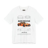 Orange Mid Engine Supercar Blueprint Artwork Unisex Heavy Cotton Tee High Performance Inspired Streetwear Graphic Shirt For Car Enthusiasts And Automotive Art Fans
