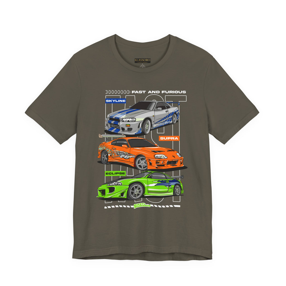 Street Racing Trio JDM Cars Graphic Unisex Heavy Cotton Tee for Drift Fans Performance Lovers and Streetwear Enthusiasts