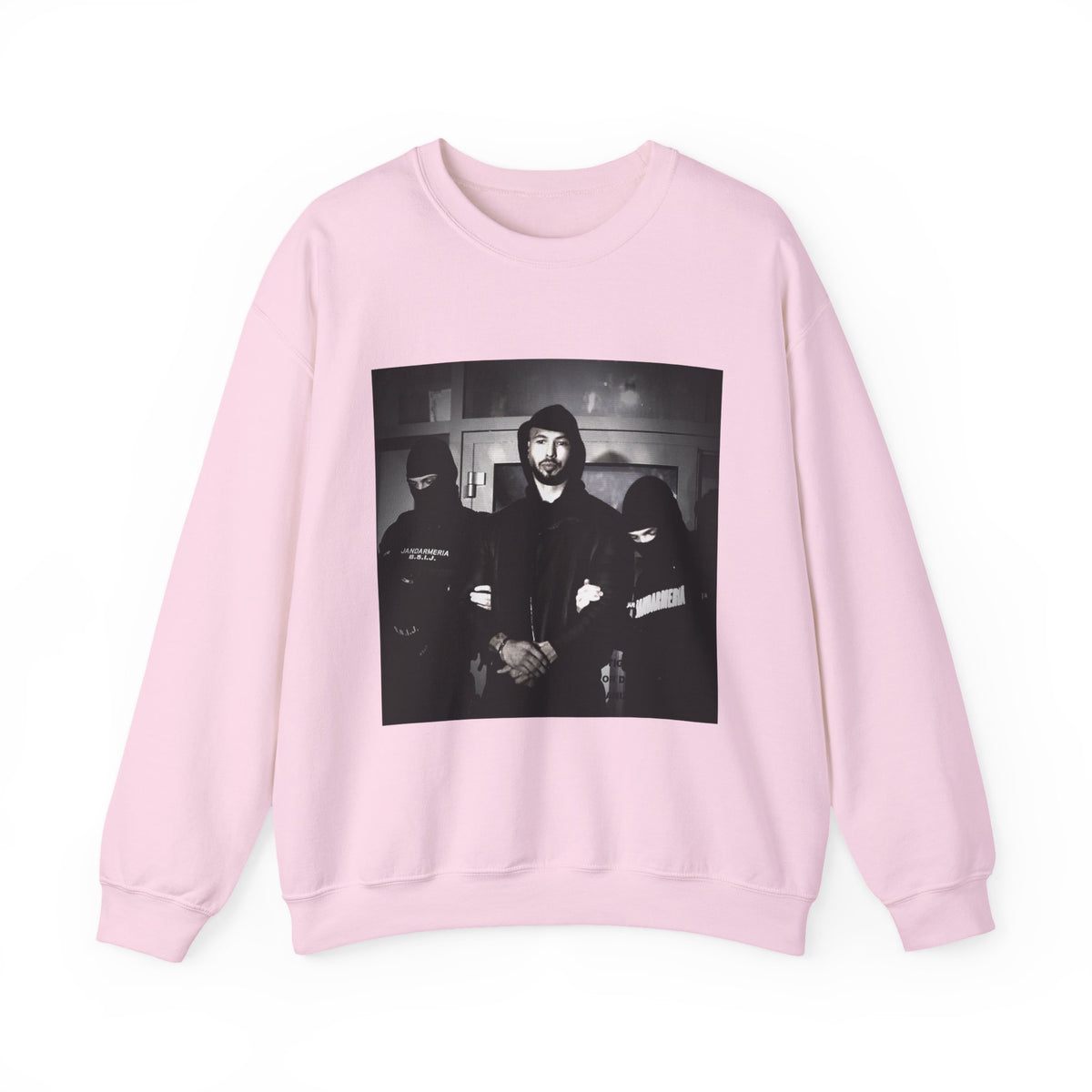 Andrew Tate Arrest Crewneck Unisex Sweatshirt Heavy Blend Pullover Hustler Entrepreneur Motivational Quote Inspired Streetwear Bold Lifestyle Apparel