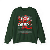Love Yourself Deep Unisex Heavy Blend Crewneck Sweatshirt Self Love Graphic Pullover Rose Motivational Quote Streetwear Positive Affirmation Empowerment Apparel