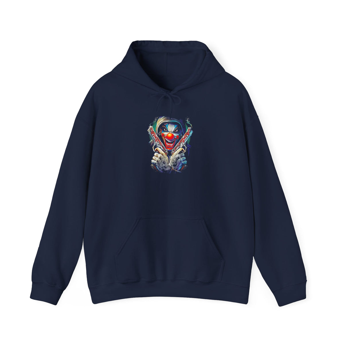 Fearless Grin Street Clown Hoodie Bold Urban Graphic Sweatshirt Powerful Streetwear Art Design For Confidence Energy And Hustler Mindset