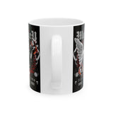 Money Bright Ceramic Mug Angel Statue Graphic Gothic Streetwear Red Neon Aesthetic Coffee Tea Cup Artistic Ambition Design