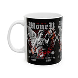 Money Bright Ceramic Mug Angel Statue Graphic Gothic Streetwear Red Neon Aesthetic Coffee Tea Cup Artistic Ambition Design