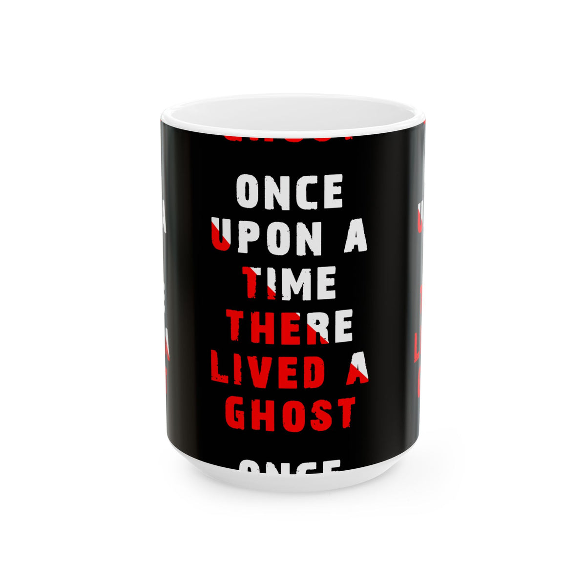 Unisex Once Upon A Time There Lived A Ghost Ceramic Coffee Mug Horror Graphic Cup Spooky Paranormal Gothic Halloween Inspired Scary Storytelling Drinkware