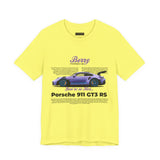Porsche 911 GT3 RS Berry Purple Inspired Illustrated Sports Car Graphic T Shirt Luxury Performance Racing Streetwear Unisex Heavy Cotton Tee High Speed Motorsport Lifestyle Gift For Car Enthusiasts