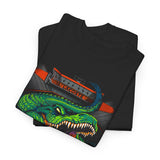 Beast Of The Stadium Unisex Heavy Cotton Tee Electric Crocodile Power Design Bold Neon Green Reptile Artwork For Streetwear And Fearless Fashion Lovers