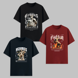 Greek Mythology Graphic T Shirt Combo Pack Gods Statue Print Cotton Unisex Streetwear Aesthetic Graphic Tees Hercules Hermes Fighter Design Trendy Casual Wear India