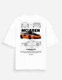 McLaren 720S Oversized T Shirt Supercar Blueprint Graphic Luxury Streetwear Tee