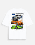 Fast And Furious Skyline Supra Eclipse Oversized T Shirt JDM Racing Streetwear Graphic Tee