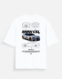 BMW CSL 30 Oversized T Shirt Luxury Sports Car Graphic Streetwear Racing Tee
