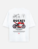 Ducati Panigale Mission Winnow Graphic Oversized T Shirt Premium Superbike Streetwear Cotton Rider Tee