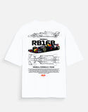 Red Bull RB16B Formula Racing Oversized T Shirt Motorsport Streetwear Graphic Tee