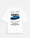 Bugatti Chiron Pur Sport Oversized T Shirt Hypercar Blueprint Graphic Luxury Supercar Streetwear Tee