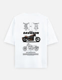 Harley Davidson Softail FXDR Blueprint Graphic Oversized T Shirt Premium Cruiser Biker Streetwear Cotton Tee