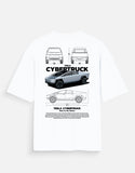 Tesla Cybertruck Oversized T Shirt Futuristic Electric Truck Graphic Streetwear Tee