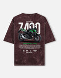 Kawasaki Z400 Acid Wash Oversized T Shirt Naked Bike Motorcycle Graphic Streetwear Tee