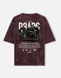 Yamaha YZF R3 ABS Acid Wash Oversized T Shirt Sportbike Racing Motorcycle Graphic Streetwear Tee